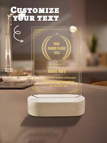 [2D Acrylic Award Plaque] - 8 Styles Available, Customizable Text, Name And Photo - With Wooden Base, Suitable For Employee Recognition, Retirement And Other Occasions - Customized Award For Employees, Colleagues And Friends - Multicolor - View 20