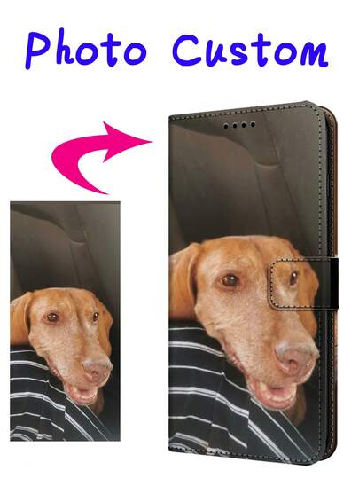 Carteira Com Porta-Cartões Para Impressão De Fotos Personalizada, Capa Sintético, Capa Para Celular Com Cordão, Presente De Natal, Adequada Para Samsung E Outras Marcas