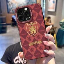 Warner Bros 1pc Harry Potter Wizarding School Series Phone Case, Classic Argyle Pattern + Gold-Plated Emblem, 4 Camera Cutouts, Wear-Resistant & Anti-Drop, Illuminates Daily Use & Collecting Fun