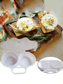 1 pezzo/Nero 1 pezzo/Bianco 2 pezzi Cuocitore per uova alla piastra a microonde, Steamer per uova rotondo in polistirene PS per omelette - Accessorio da cucina, utensile da cucina