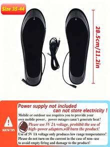 USB Heated Shoe Pad, Warm Velvet Insole, Electric Foot Warmer, Winter Warm Shoe Pad, Trimmable, Warm Foot Care, Soft & Comfortable Foot Care - Black - View 3