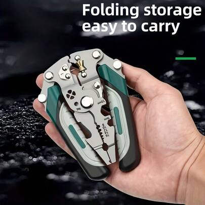 Wielofunkcyjne szczypce do zdejmowania izolacji ze stali nierdzewnej, składana konstrukcja do prac elektrycznych, hydraulicznych, zaciskania, cięcia i skręcania, wytrzymałe metalowe narzędzie do wielu zastosowań