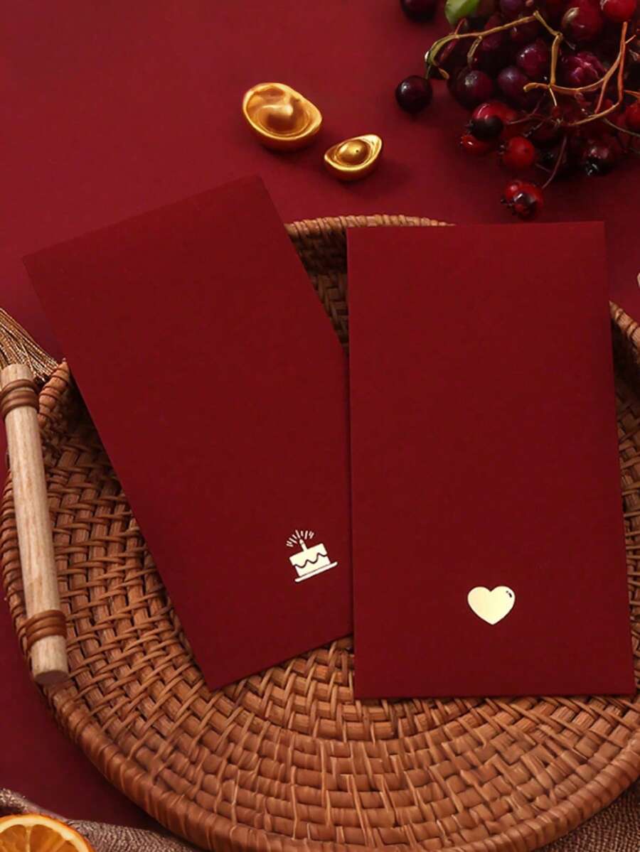6/12PCS Deluxe Red Envelopes With Gold Seal,Perfect For Birthday,Wedding,New Year,Valentine's Day And Spring Festival,Lucky Money Gift Envelope In Red Packaging,Red Packets,Lunar New Year Gifts - Multicolor - View 1
