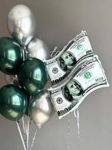 2/4pcs Reusable Dollar Bill Balloons, Large Size Fake Money Balloons For Birthday Decoration, Dollar Bill Party Balloons, Money Theme Birthday, Casino Party, Graduation, FUN Money Theme Party, Las Vegas Party, Birthday Gift For Dad, Bank Interior Decor Balloons - Multicolor - View 7