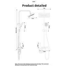 8件套淋浴系统套装，雨淋式花洒 | 钢琴键式淋浴龙头浴室淋浴混合套装，带雨淋式花洒，12英寸高压花洒系统，4种模式手持喷淋壁挂式，灰色浴室配件浴室工具 - 深灰色 - 查看 7