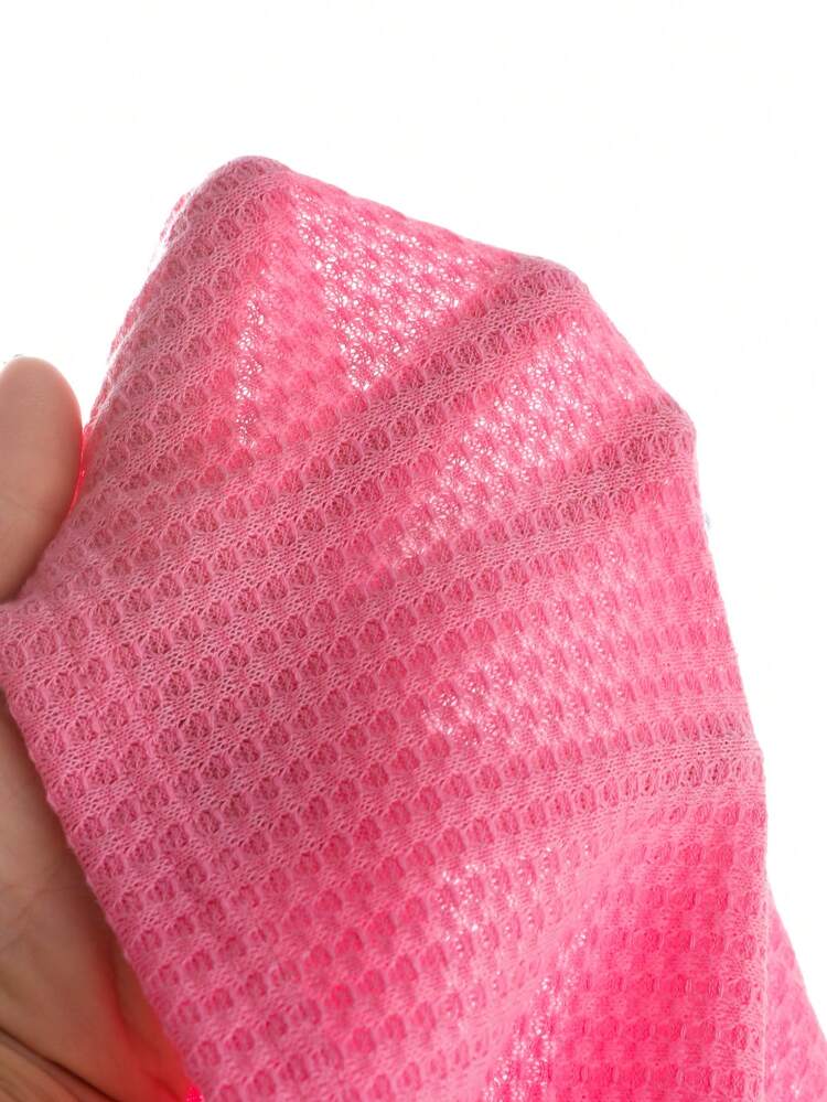 Bộ 2 món cho bé gái: Áo len cổ bẻ phối màu tương phản tay bồng và quần jean in hoa màu hồng. - Hồng - Xem 8