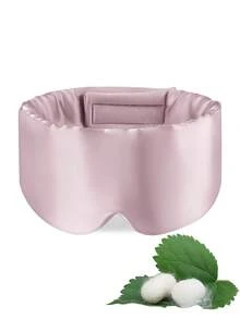 Masker Tidur Sutra Mulberry 100%, Unisex, Tali Pengikat yang Dapat Diatur, Ukuran Besar, Kedap Cahaya, Cocok untuk Tidur Semalaman, Perjalanan dan Tidur Siang, Warna Cerah - Berwarna merah muda - View 2