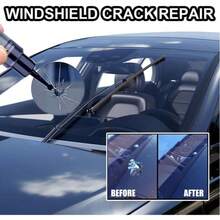 Agente de cuidado del parabrisas del automóvil, El líquido especializado en la reparación del vidrio repara los arañazos superficiales y las grietas iniciales,Reparación rápida de grietas. Visión clara. Limpiador,eliminando suciedad, polvo y residuos - Negro - Ver 9
