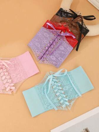 1 st dammode i spetsmidjebälte, elastisk midjebandsdekor för klänningar, toppar, mångsidig