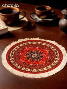 choxila 1件中东沙特风格圆形咖啡垫，可作杯垫、杯托、餐垫、隔热垫、桌布和餐桌装饰品，适用于家庭、住宅、厨房、咖啡桌、木桌、餐厅、婚礼、派对等场合。 - 杯墊 - 查看 5