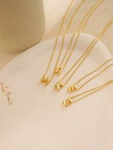 1pc Bubble Letter Necklace Initial Necklaces For Women Name Necklace Personalized Bubble Pendant Necklace Dainty Charm Necklaces Teen Gift Stuff Jewelry Gifts - Bubble Letters - View 8