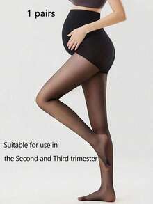 1 Stück schwarze Umstandsstrumpfhose zur Bauchunterstützung, dünne Version für Frühling & Sommer, geeignet für den täglichen Gebrauch, Herbstsocken