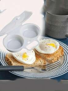 1 pezzo/Nero 1 pezzo/Bianco 2 pezzi Cuocitore per uova alla piastra a microonde, Steamer per uova rotondo in polistirene PS per omelette - Accessorio da cucina, utensile da cucina