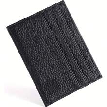 Ultra-Thin RFID Blocking Wallet - Ultra-Thin Credit Card Holder With Front Pocket, Genuine Leather Texture, Minimalist Design, Suitable For Men And Women - Perfect Gift For Halloween, Christmas, Daily Use - Compact Card Protector, Travel Accessory - Black - View 2