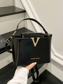 Fashionable & Versatile Tote Handbag, Contrast Color, New Arrival For Autumn/Winter