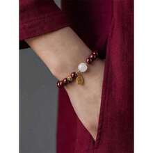 1Pc Red  Nafu  Chinese Style'Na Fu 'Pendant Beaded Bracelet, Lucky Couple And Festival Gifts - 紅色 - 查看 3