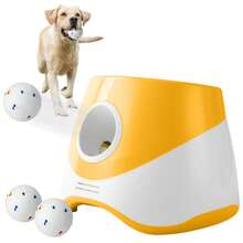 Lanzador de bolas automático actualizado para 2025 | Juguete interactivo para perros con 3 pelotas de tenis resistentes a masticar | Máquina lanzadora ajustable a 3 velocidades para entrenamiento en interiores/exteriores