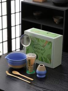 Bộ 6 dụng cụ đánh trà Matcha bằng gốm sứ Nhật Bản dùng cho nghi lễ trà Matcha Dụng cụ đánh trà Matcha Bộ dụng cụ đánh trà Matcha Bộ đế tre trắng - Nhiều màu - Xem 29