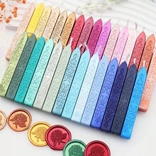 5pcs/Bag Sealing Wax Sticks With Wicks, Antique Metallic Totem Fire Manuscript Seal Wax For Wax Seal Stamp Back To School,Back To School,School Supplies - Multicolor - View 2