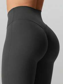 Flare Leggings, Crossover Yoga Pants With Tummy Control, High-Waisted And Wide Leg,Women's High Waist Solid Color Flared Pants Sports Yoga Pants Compression Leggings Running Fitness Pants, Women's Clothing, Women's Leggings, Women's  TrousersIt Is Suitable For Outdoor Sports, Indoor Yoga And Street Shopping - 灰色 - 查看 3