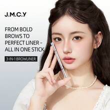 J.M.C.Y 防水、防汗、持久眉笔，打造自然野性眉形，兼具眼线和发际线功能 - GRAY BROWN (EYEBROW PENCIL)+ BLACK (EYELINER) - 查看 3