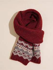 1pc Elegant Striped Warm And Windproof Women's Neck Scarf, Suitable For Daily Wear, Commuting, Outdoor, Travel, Fashion Versatile Accessory