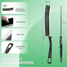 Mom's Ultimate Crevice Cleaner Pack - 5 Multi-Purpose Stiff Bristle Brushes For Tile Grout, Window Tracks And Hidden Dirt Household Tools Gadget Handle Cleaning, Multi-Purpose Crevice Scrubber, Household Essentials, Home Bathroom Cleaning Tools, Brushes - 彩色 - 查看 2