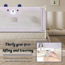 Anti-Fall Bed Rail For Toddlers Grey 175 Cm / 200 Cm - Grey - View 9