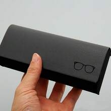 硬壳眼镜盒 男女通用眼镜盒 PU皮革便携防挤压太阳镜收纳盒 折叠眼镜袋 - 黑色 - 查看 4