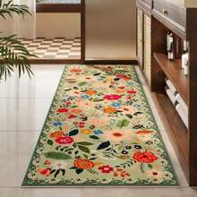 Rugcomf - Alfombra para sala de estar, 6 x 9 pulgadas, lavable a máquina, estilo bohemio, antideslizante, floral, clásico, de pelo bajo, alfombra grande para sala de estar, recámara, granja, comedor,(2'6''x8' Verde) - Tipo 14 - Ver 8