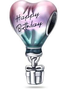 HappyStar 925 Sterling Silver Charms For Bracelets And Necklaces,Combination Dangle Pendants Beads Charms Jewelry Gift For Couples Sisters.(With Spacer Beads) - 熱氣球魅力 - 查看 6