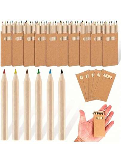 10/15/40 Pcs Mini Colored Pencil Set, 3.5 Inch Portable Thick 6 Different Color Pencils, Bulk Pre-Sharpened Colored Pencils For Art Class Supplies, Small Birthday Gift, Christmas, Holiday Gift, School Supplies