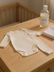 Baby 2-Piece Set: Long-Sleeved Bodysuit And Footed Pants, 100% Cotton Suedine Fabric, Maternity Layette, Kids' Romper, Children's Clothing - 象牙 - 查看 2