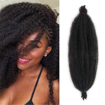 24英寸8股低温纤维钩针接发黑色弹簧蓬松马利扭辫钩针接发