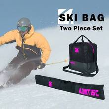 Ski Bag And Boot Bag Combo, Padded Ski Travel Bags, Adjustable Length Ski Bag To 200cm And Boots To Size 13