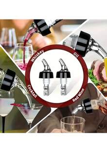 自动量杯分配器 - 快速量取饮料、葡萄酒、鸡尾酒，家庭酒吧必备 - 30毫升，塑料材质，易于使用，酒瓶，西式酒嘴，倒酒器，家庭酒吧用品，圣诞节万圣节派对用品，家庭酒吧工具 - 彩色 - 查看 10