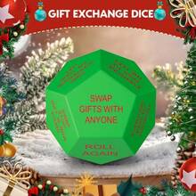 1pc Santa Gift Exchange Dice - 12-Sided Christmas Party Dice With Festive Design, 3x3x3 Inch Durable Plastic, Gift Exchange Game, Fun Design, Perfect For Holiday Games, Family Fun And Gift Exchange, Christmas Party Decorations, Holiday Themed Design, Best For Christmas - Multicolor - View 8