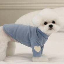 宠物狗猫爱心刺绣保暖卫衣 - 藍色 - 查看 5