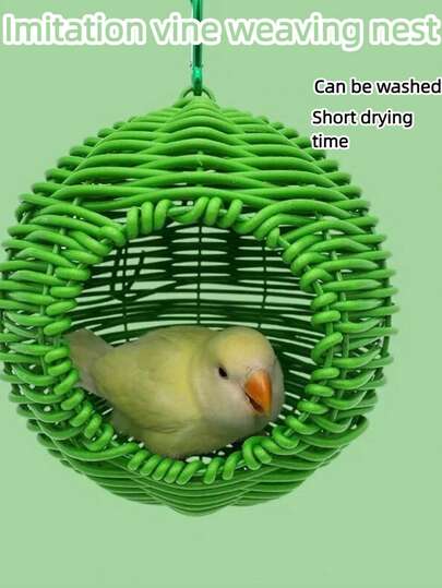 Ninho de pássaro trançado em cipó para papagaio (1 unidade), ninho suspenso trançado em cipó, ninho específico para papagaios, ninho universal para uso durante todo o ano, acessórios para gaiola de pássaros, suprimentos para pássaros
