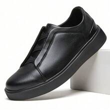 DESAI 1 Pair Men's Business Casual Slip-On Loafers, Comfortable Campus Versatile Suede Leather Soft Bottom Shoes, Simple Breathable Men Leather Flat Shoes - Black - View 7