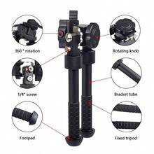 Multifunctional Outdoor Tactical Tripod, Foldable, Retractable, Rotatable V8 Tripod, Tactical Elastic Metal Dual-Leg Stand, Photography Tripod - Multicolor - View 6