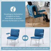 Office Chair With Integrated Cat Bed - Pet-Friendly Chair, Scratch-Resistant Material, Wide Seat, Replaceable Armrests, Human-Friendly Design, Cat Bed In The Backrest, Armchair - Blue - View 9