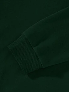 1件纯色休闲百搭户外通勤运动套头卫衣，适合青少年男孩，秋冬季 - 軍綠色 - 查看 5