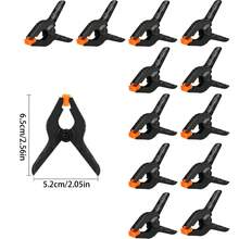 12pcs Spring Clips, 2/4/6 Inch Small Backdrop Clamps, Heavy Duty Plastic Clips, Craft Spring Clips, Background Holders, Woodworking, Photography Studio