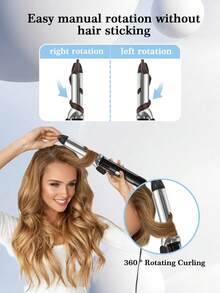 CRASTS 32毫米陶瓷卷发棒，打造沙龙级大波浪卷发，告别毛躁，适合居家及宿舍使用，打造慵懒卷发造型工具 - 查看 7