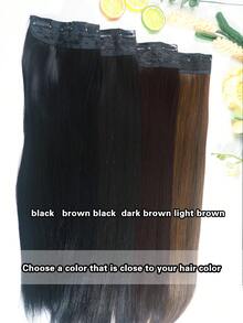 22 Zoll 5-Clip gerade Haarverlängerungen - hitzebeständiges synthetisches Weft für Frauen, Weihnachtsparty & Festival Frisur, täglicher Gebrauch Mehrfarbige Haarverlängerung (55cm, einfach Clip-In)