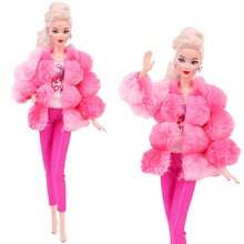 New 3pcs/Set Outfit For 30cm Doll, 11 Inch Winter Nightwear Plush Vest, Top And Pants Set (Jacket + T-Shirt + Trousers) - Multicolor - View 9