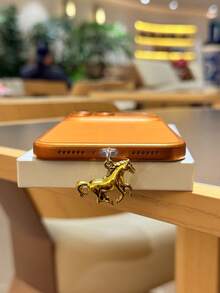1pc Alloy Horse Pendant/Charging Port Dust Plug/Decorative Charm, Compatible With IPhone/Type-C - Multicolor - View 4
