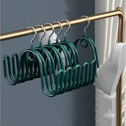 3/5pcs Multifunctional Stackable Stainless Steel Shoe Drying Rack Double Hook Space Saving Durable