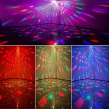 塑料一体式LED魔球+红绿光束派对迪斯科灯，带遥控器和声控功能，USB供电，适合家庭聚会、生日派对、舞厅和圣诞节假期。 - USB供電 - 查看 9